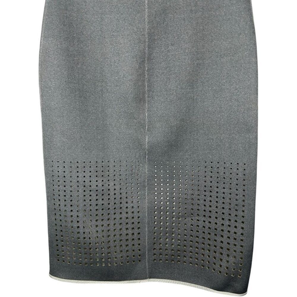Clover Canyon Laser Skirt Size M Gray Neoprene Pencil Business Professional - Picture 10 of 13
